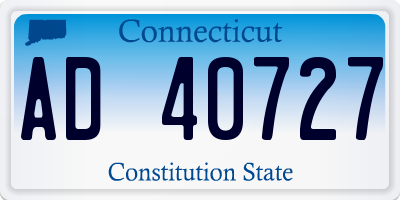 CT license plate AD40727