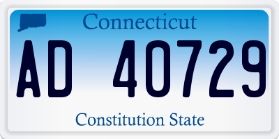 CT license plate AD40729