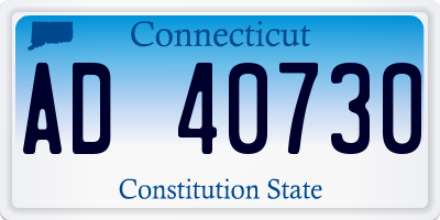 CT license plate AD40730