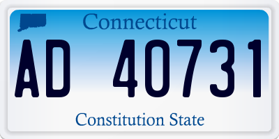 CT license plate AD40731
