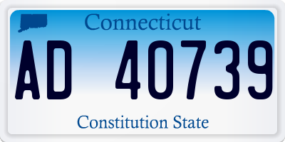 CT license plate AD40739