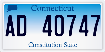 CT license plate AD40747