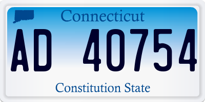 CT license plate AD40754