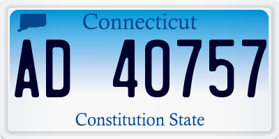 CT license plate AD40757