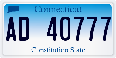 CT license plate AD40777