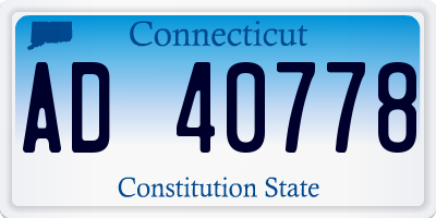 CT license plate AD40778