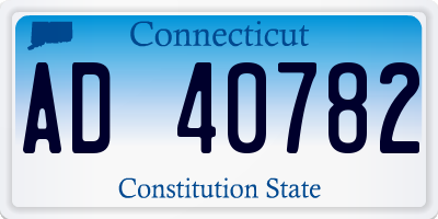 CT license plate AD40782