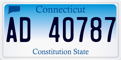 CT license plate AD40787