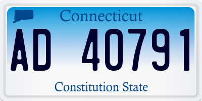 CT license plate AD40791