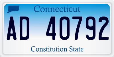 CT license plate AD40792