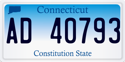 CT license plate AD40793