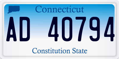 CT license plate AD40794