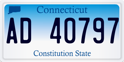 CT license plate AD40797