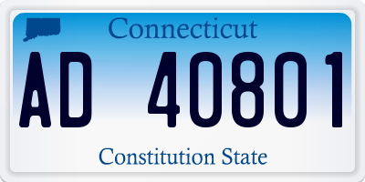 CT license plate AD40801