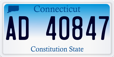 CT license plate AD40847