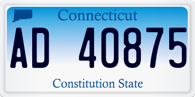 CT license plate AD40875