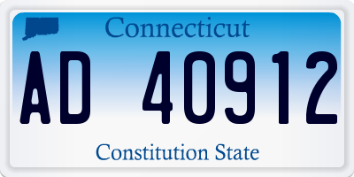 CT license plate AD40912