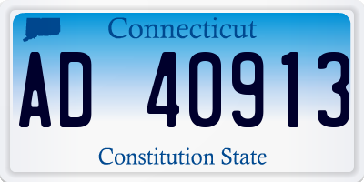 CT license plate AD40913