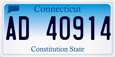 CT license plate AD40914
