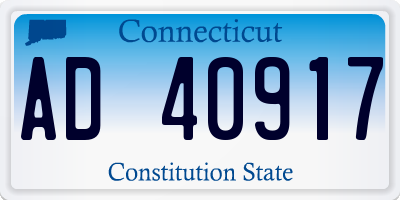 CT license plate AD40917