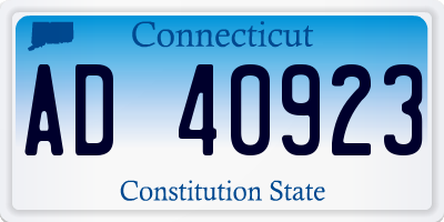 CT license plate AD40923
