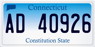 CT license plate AD40926