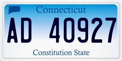 CT license plate AD40927