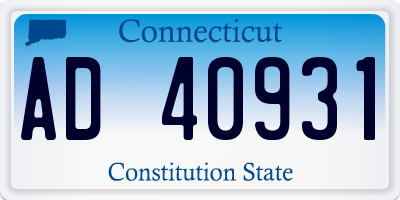 CT license plate AD40931