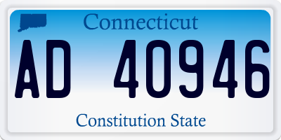 CT license plate AD40946