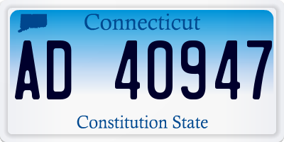 CT license plate AD40947