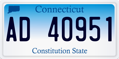 CT license plate AD40951