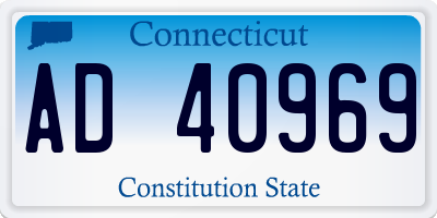CT license plate AD40969