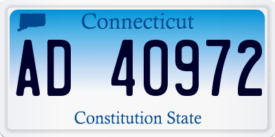 CT license plate AD40972