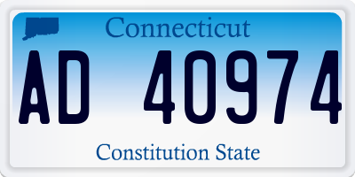 CT license plate AD40974
