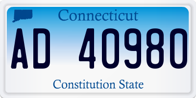 CT license plate AD40980