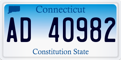 CT license plate AD40982