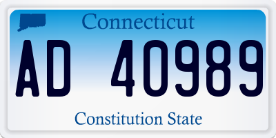 CT license plate AD40989