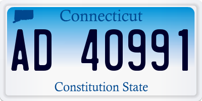 CT license plate AD40991