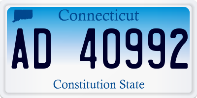 CT license plate AD40992