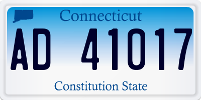 CT license plate AD41017