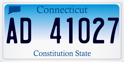 CT license plate AD41027