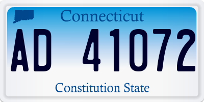 CT license plate AD41072
