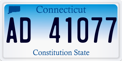 CT license plate AD41077