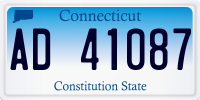CT license plate AD41087