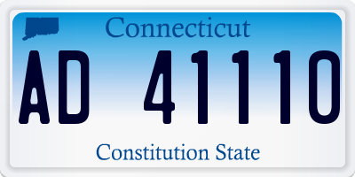CT license plate AD41110