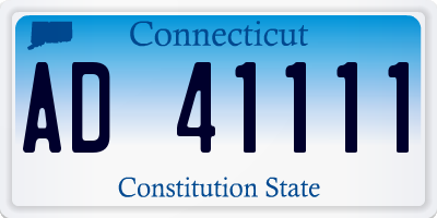 CT license plate AD41111