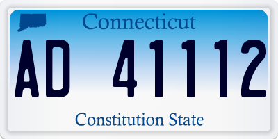 CT license plate AD41112