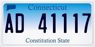 CT license plate AD41117