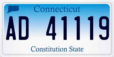 CT license plate AD41119