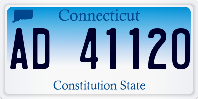 CT license plate AD41120
